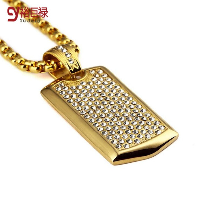 Hip Hop necklace for men Titanium Steel Dog Tag