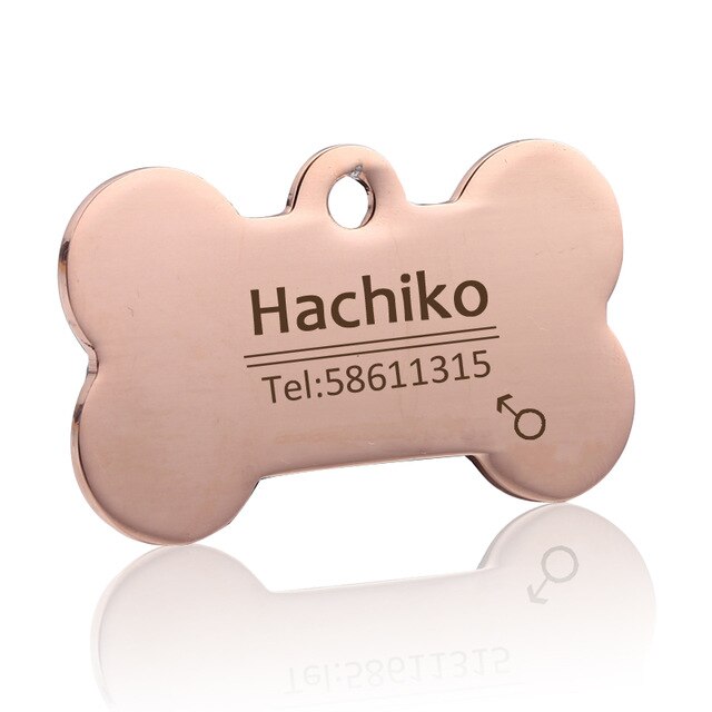 Multiple languages dog Stainless steel ID tag