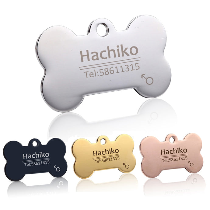 Multiple languages dog Stainless steel ID tag