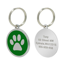 Load image into Gallery viewer, Stainless Steel Personalized Paw Dog ID