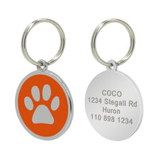 Load image into Gallery viewer, Stainless Steel Personalized Paw Dog ID