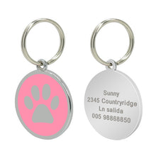 Load image into Gallery viewer, Stainless Steel Personalized Paw Dog ID