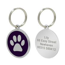 Load image into Gallery viewer, Stainless Steel Personalized Paw Dog ID