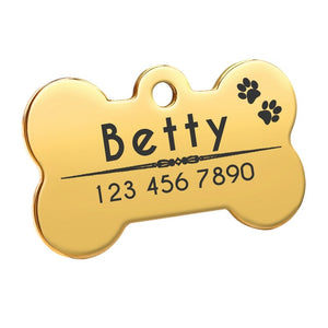 Dog ID Tag Engraved Metal