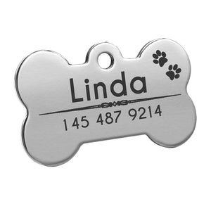 Dog ID Tag Engraved Metal