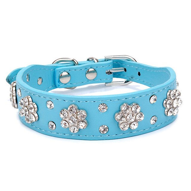 PU Crystal Puppy Collar