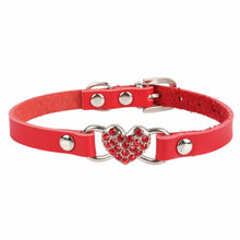 Load image into Gallery viewer, Small Dog Collars Genuine Leather Crystal