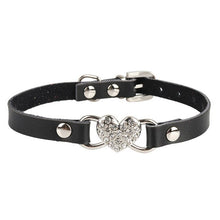 Load image into Gallery viewer, Small Dog Collars Genuine Leather Crystal