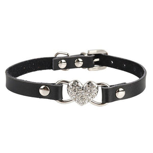 Small Dog Collars Genuine Leather Crystal