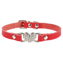 Load image into Gallery viewer, Small Dog Collars Genuine Leather Crystal