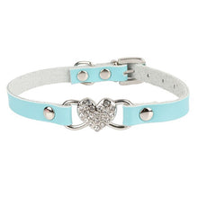 Load image into Gallery viewer, Small Dog Collars Genuine Leather Crystal