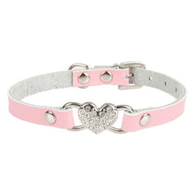 Load image into Gallery viewer, Small Dog Collars Genuine Leather Crystal