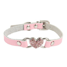 Load image into Gallery viewer, Small Dog Collars Genuine Leather Crystal