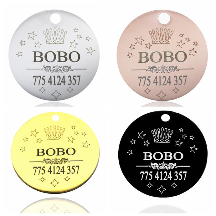 Round Shape Stainless Steel Dog ID Tag