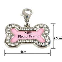 Load image into Gallery viewer, Anti Lost  Pet Dog  Silver Information Board Crystal  ID Tag